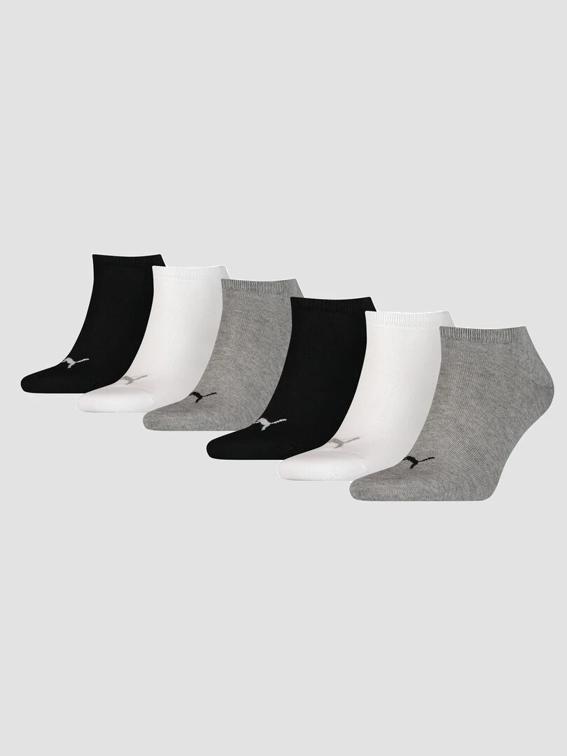 Lot de 6 paires de chaussettes unisex 'Puma' Noir/gris/blanc