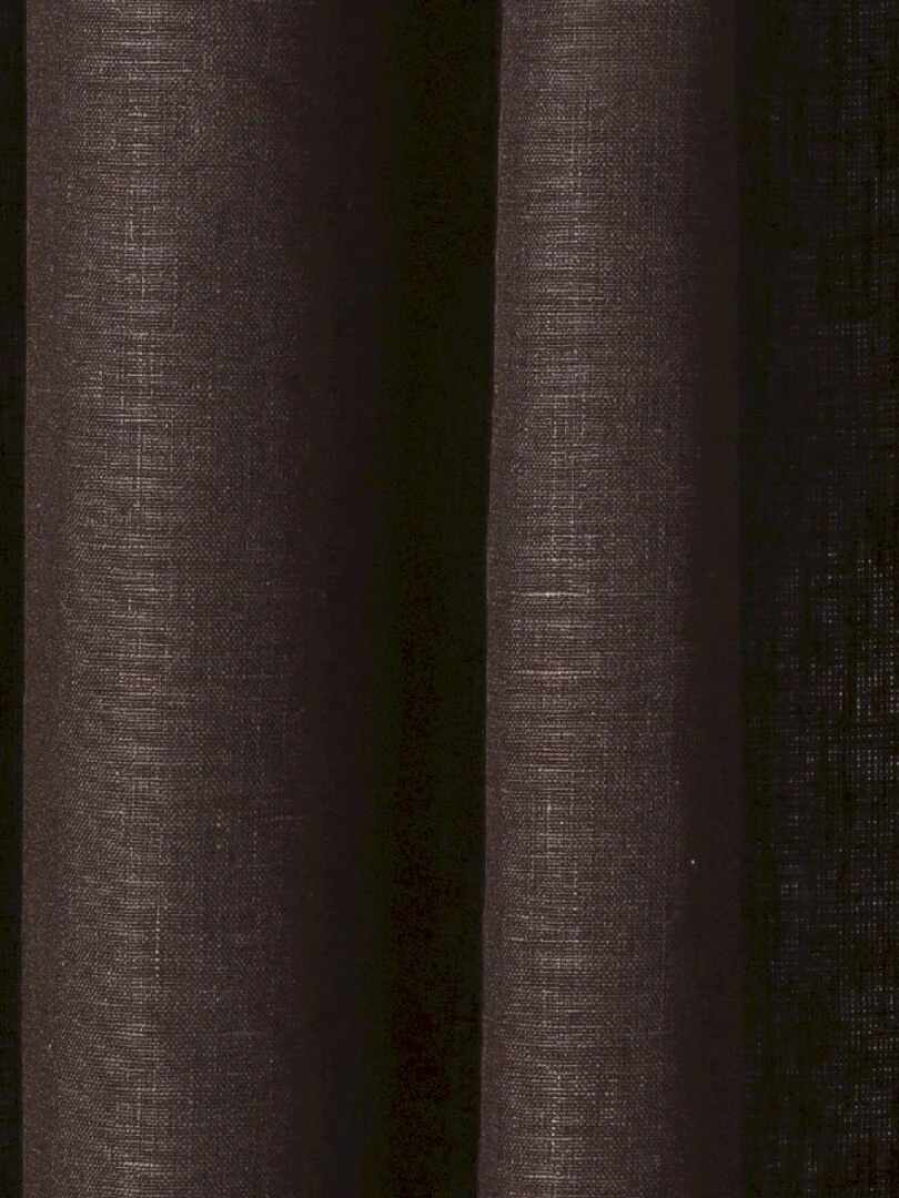 Rideau en lin avec œillets 'Deko&co' Marron chocolat