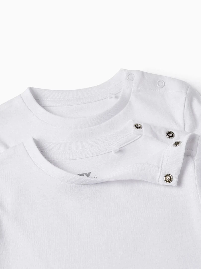 Pack 2 T shirts à manches longues pour bébé garçon manches longues MAXI NATURE   Blanc