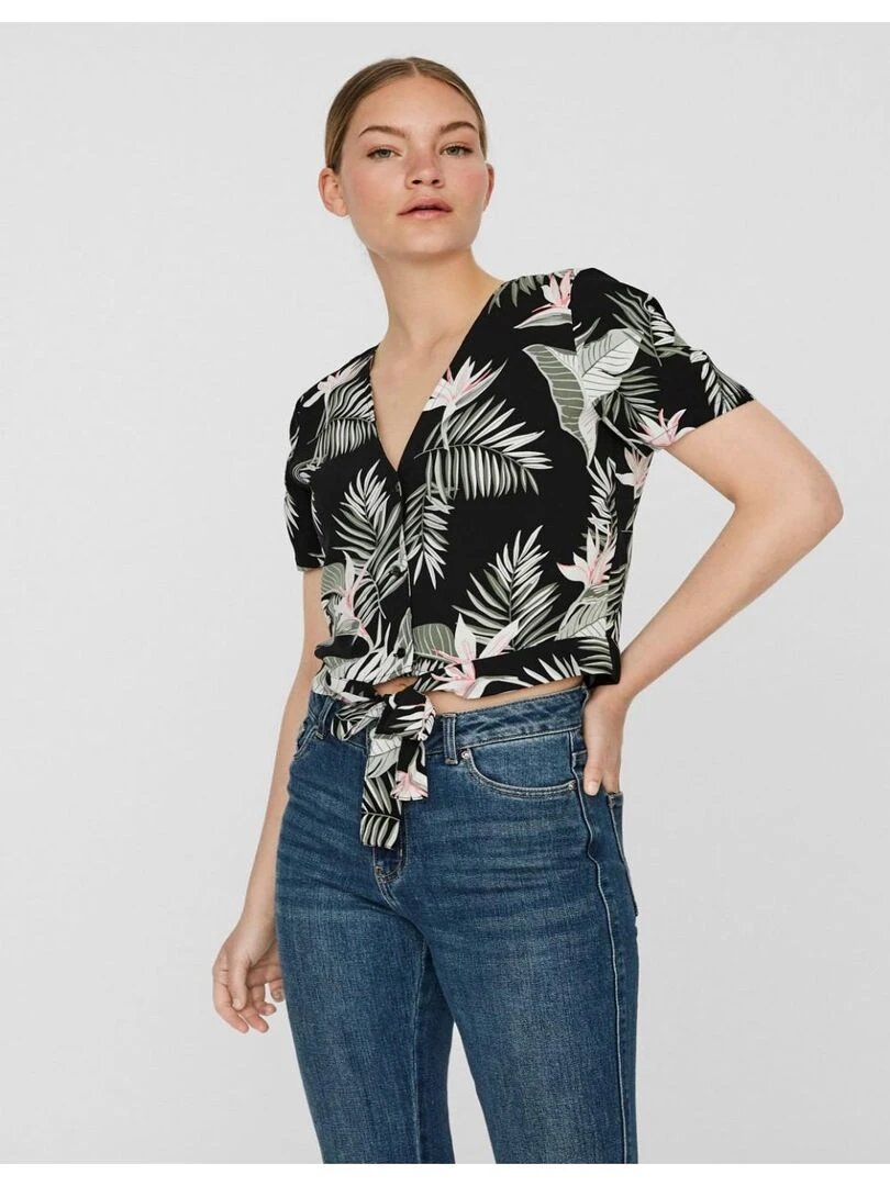 Chemise imprimé fluide en coton Vero Moda Noir Noir