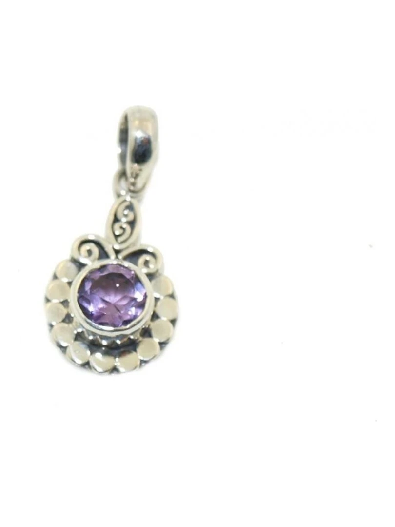 Pendentif en argent et amethyste facetté Bijoucolor Violet