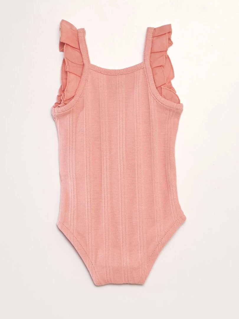 Body débardeur en maille pointelle Rose