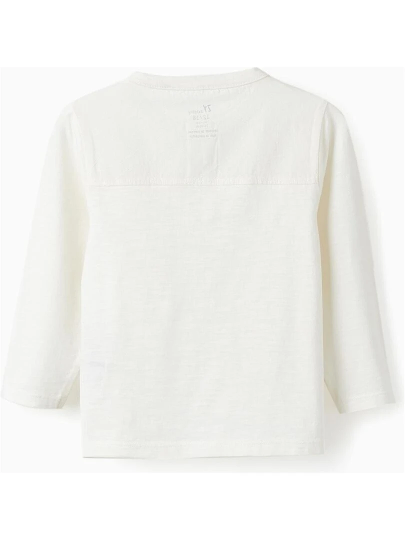 T shirt en coton pour bébé garçon manches longues SICILIAN DAYS Blanc