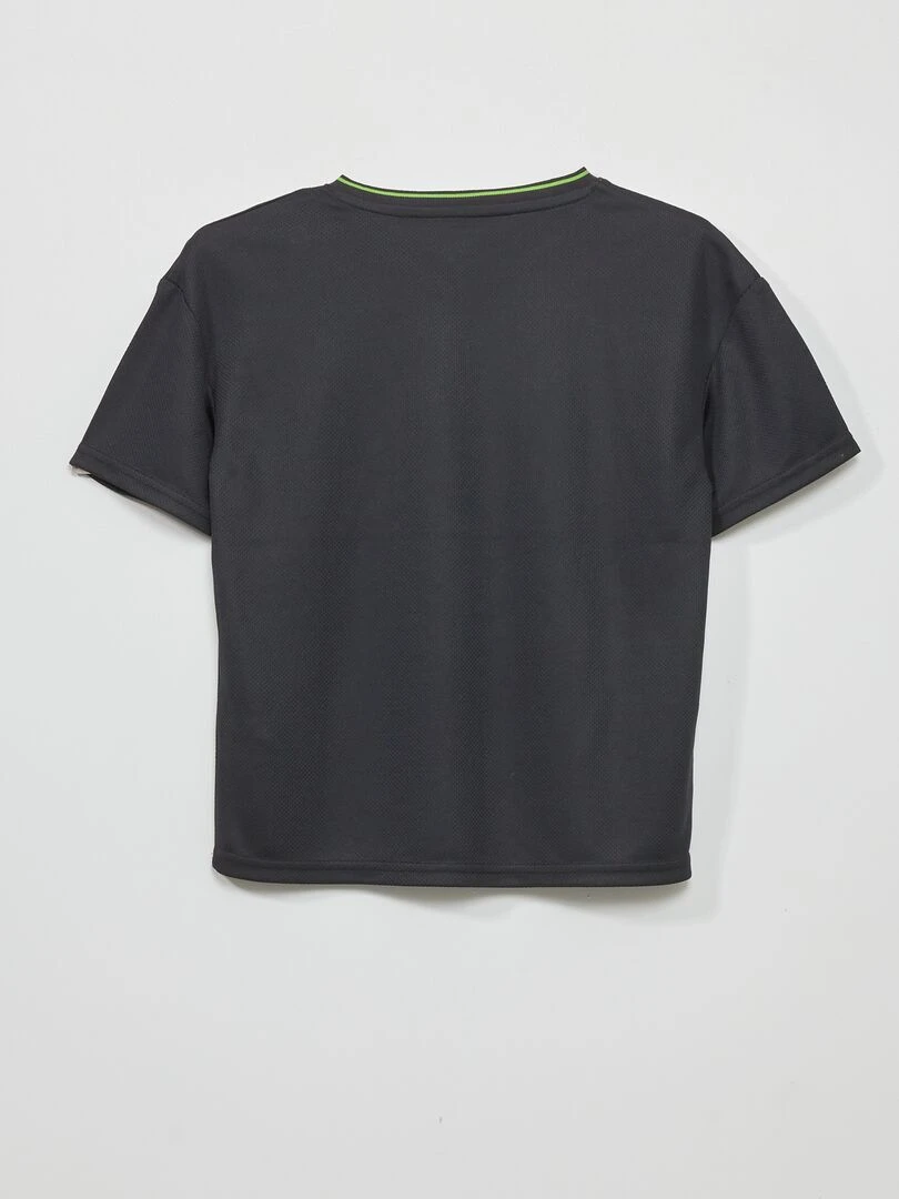 T shirt à manches courtes en mesh   Noir