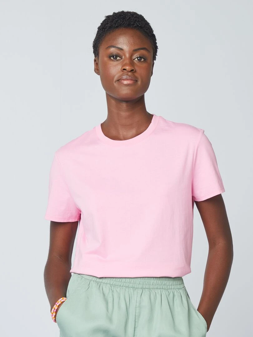 T shirt uni en jersey ROSE