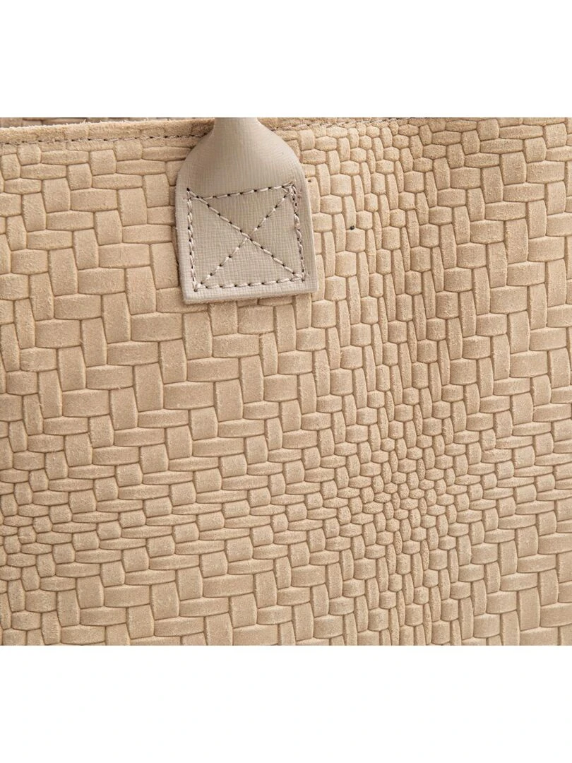 Sac cabas cuir tressé DL HELENE   Beige