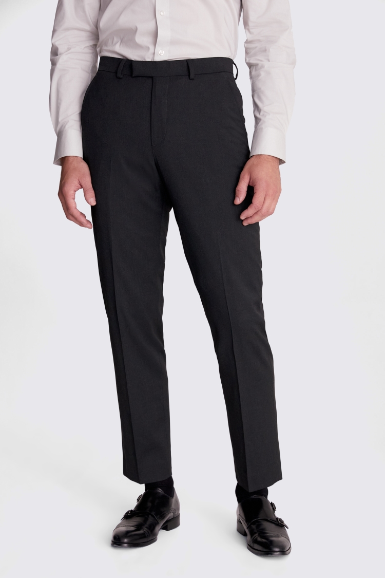 Regular Fit Charcoal Stretch Trousers Buy Online at Moss