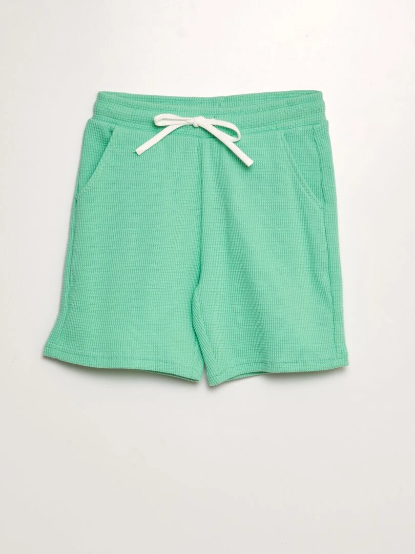 Short en nid d'abeilles Vert pomme