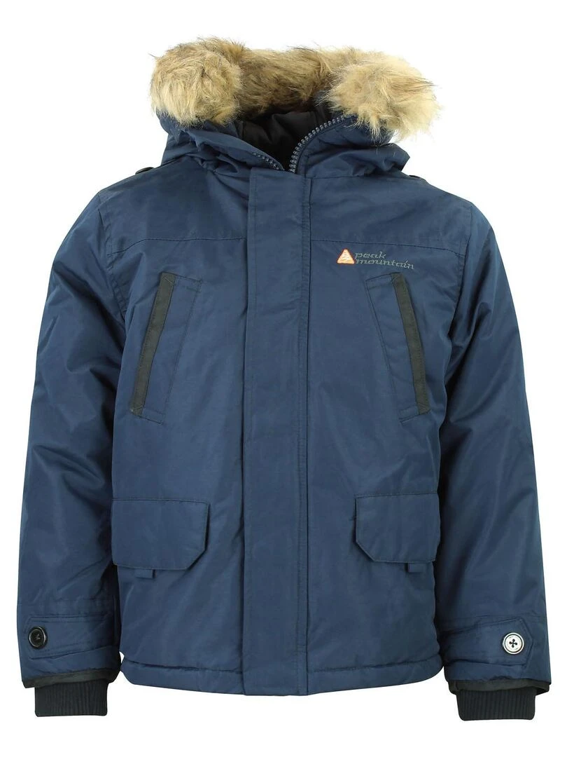Parka de ski garçon ECAPEAK PEAK MOUNTAIN Bleu marine