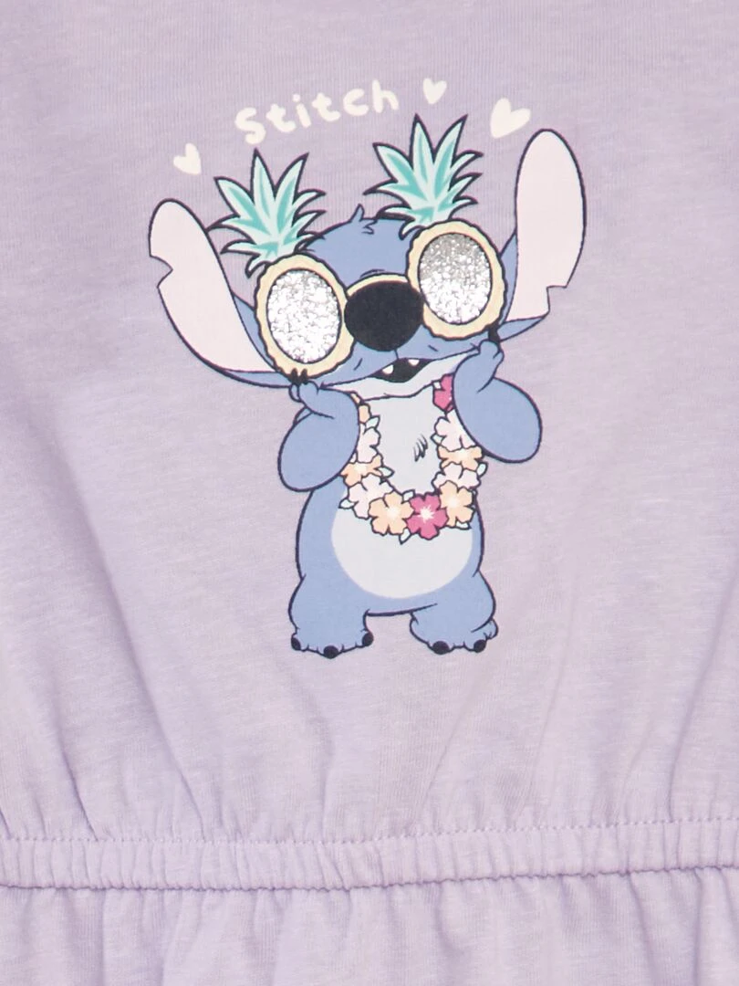Barboteuse en jersey 'Disney' avec manches volantées 'Stitch' Violet 'Stitch'