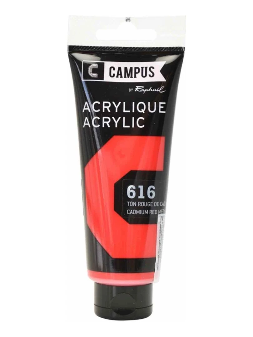 Peinture acrylique 100 ml Rouge de Cadmium moyen n°616 N/A