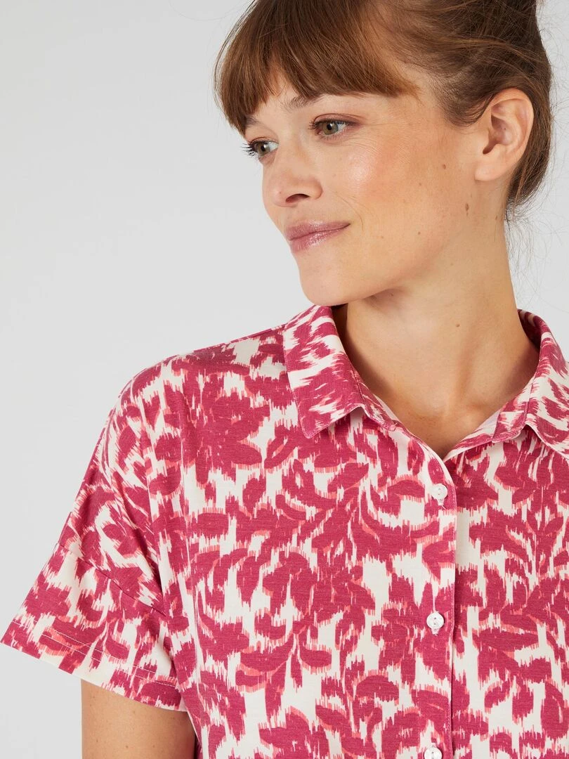 Tee shirt col chemise Climatyl Damart Rouge