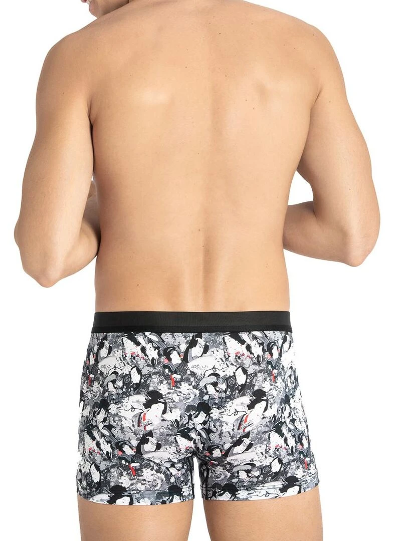 Boxer Shotokan imprimé japonais en lyocell   Noir