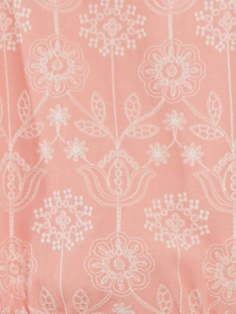 Ensemble bob + barboteuse brodée   Rose saumon
