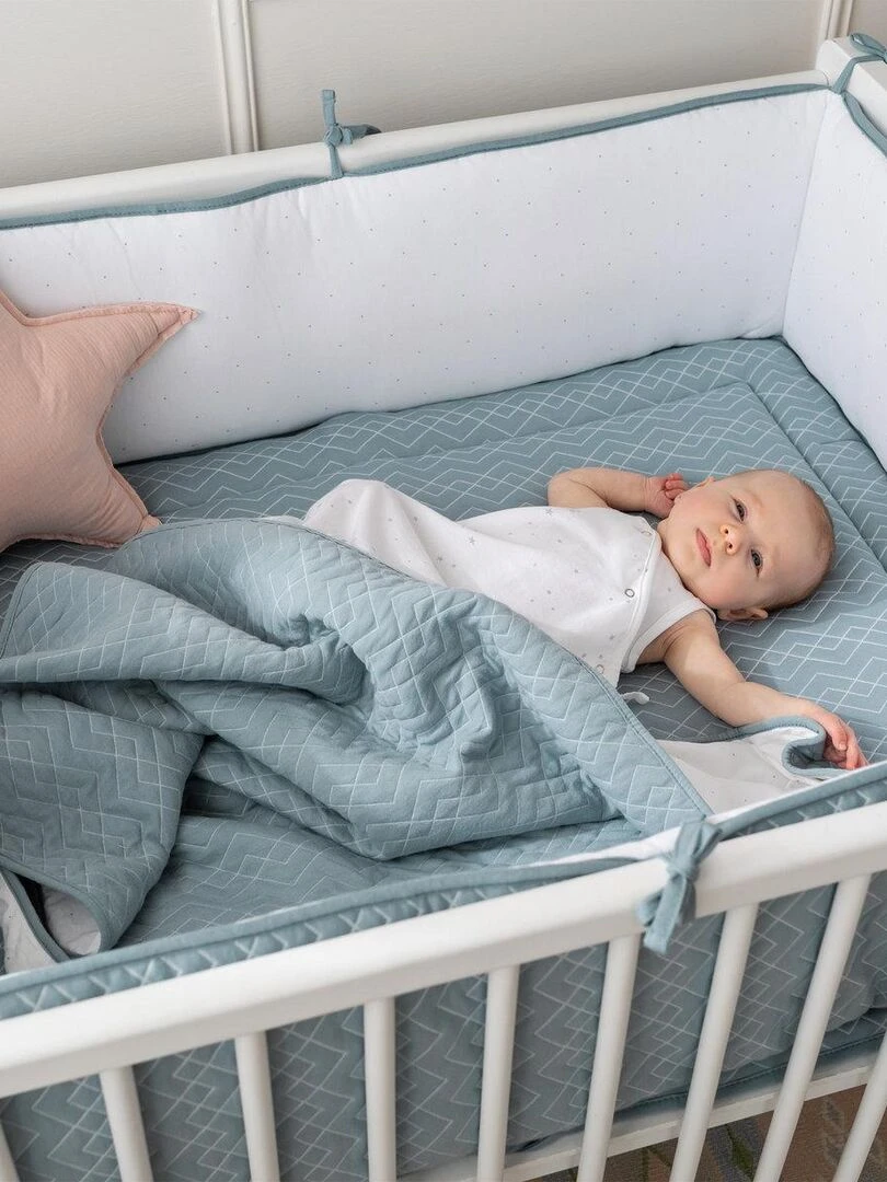 Bemini Tour de parc réversible Pady quilted jersey et jersey Bleu foncé