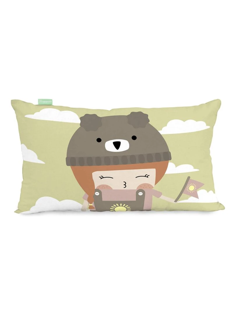 Housse de coussin Camping "Happyfriday" Blanc