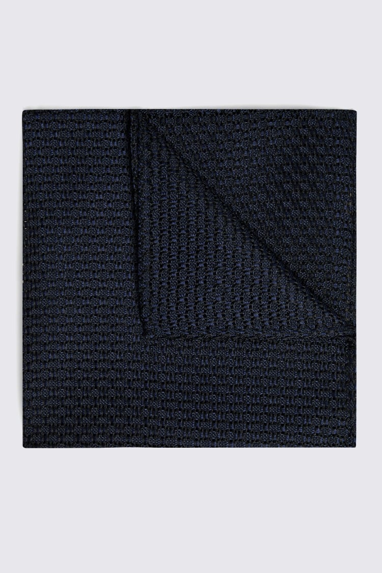 Navy Grenadine Pocket Square Buy Online at Moss