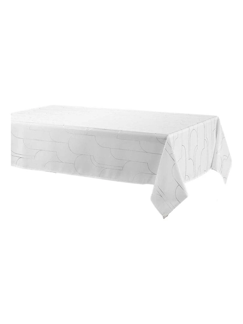Nappe rectangulaire Domea Blanc Argenté