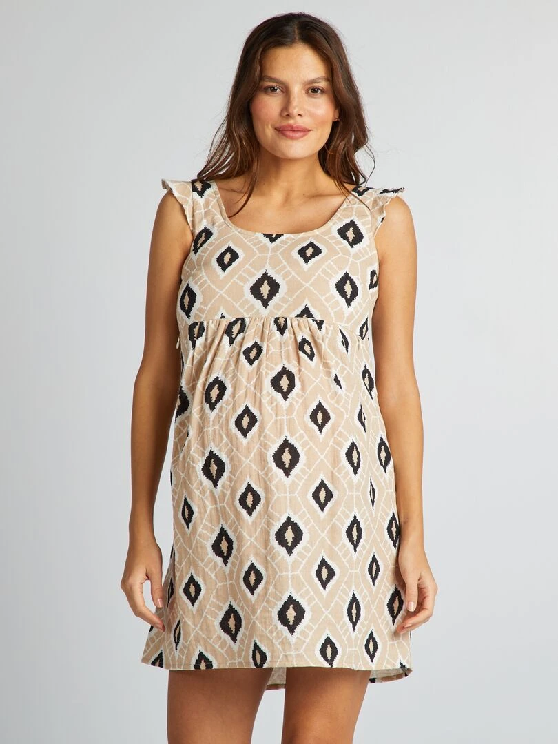 Robe d'allaitement en coton   Beige