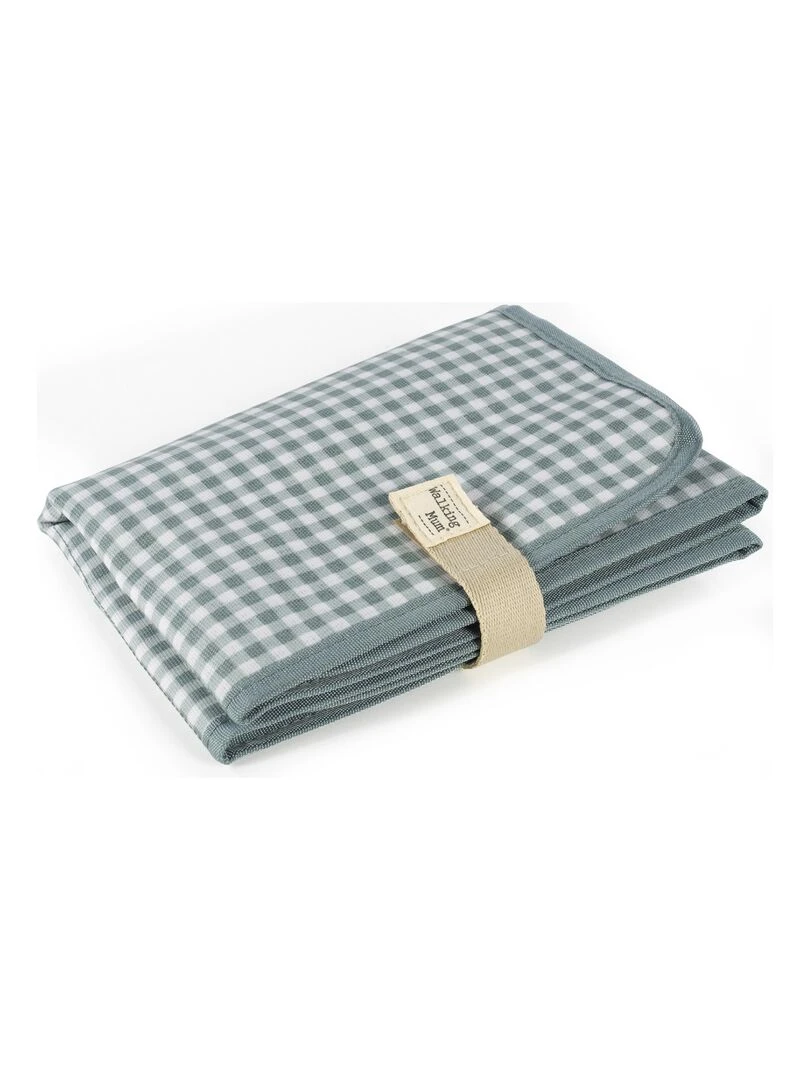 Tapis à langer I love vichy vert Rose