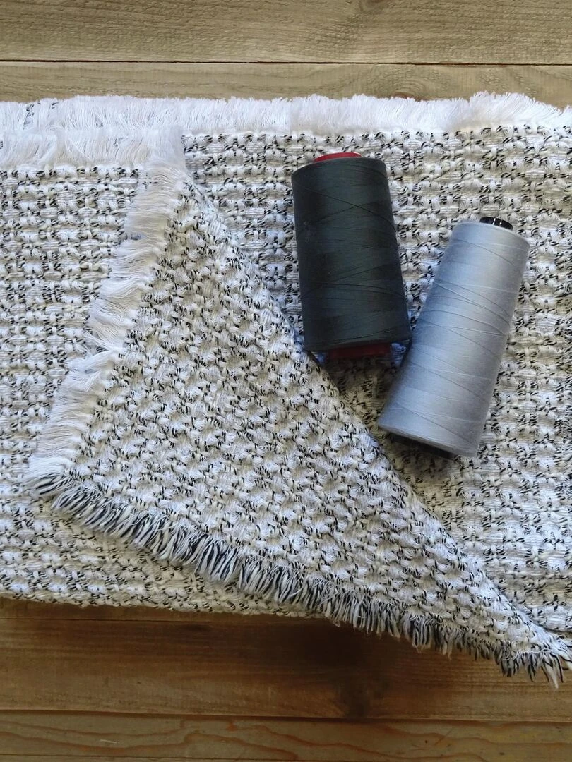 Plaid Effet tweed Gris clair