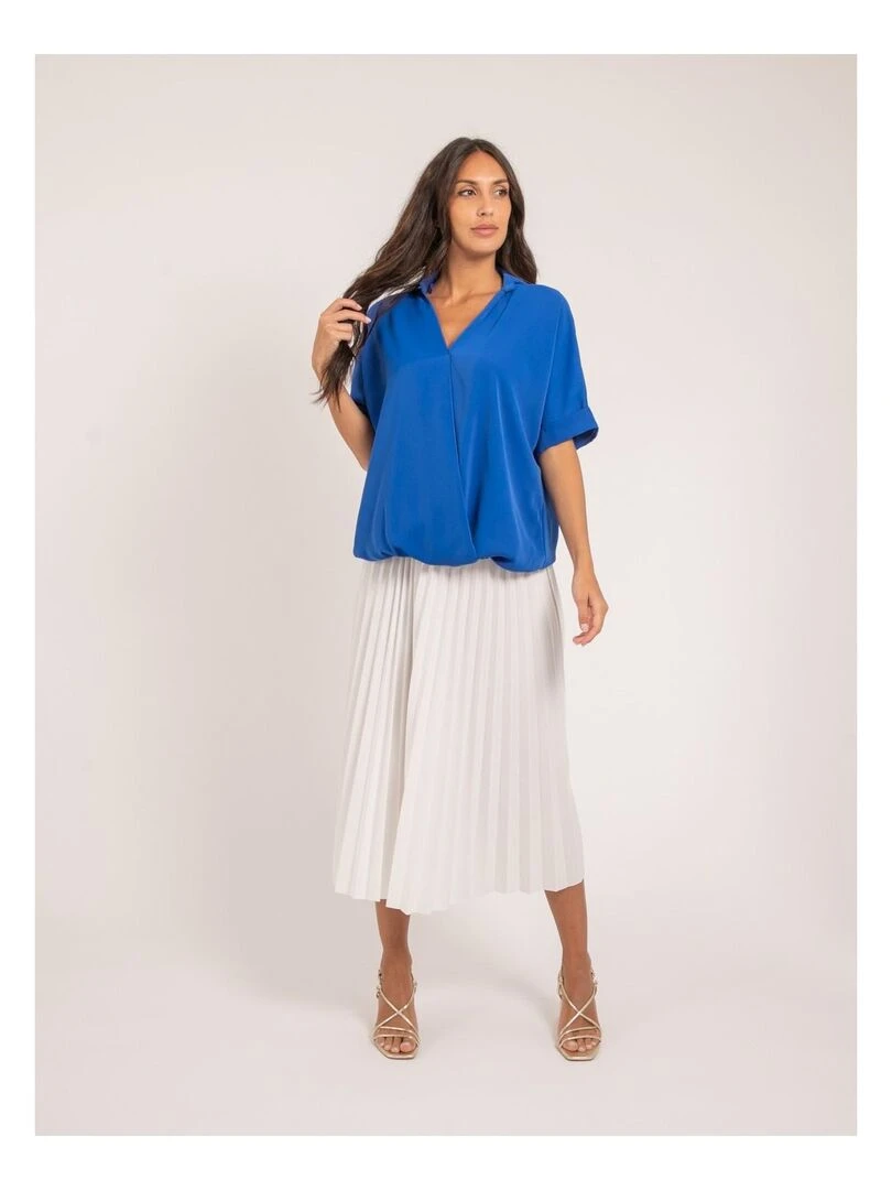 Blouse fluide OURIA   Bleu roi