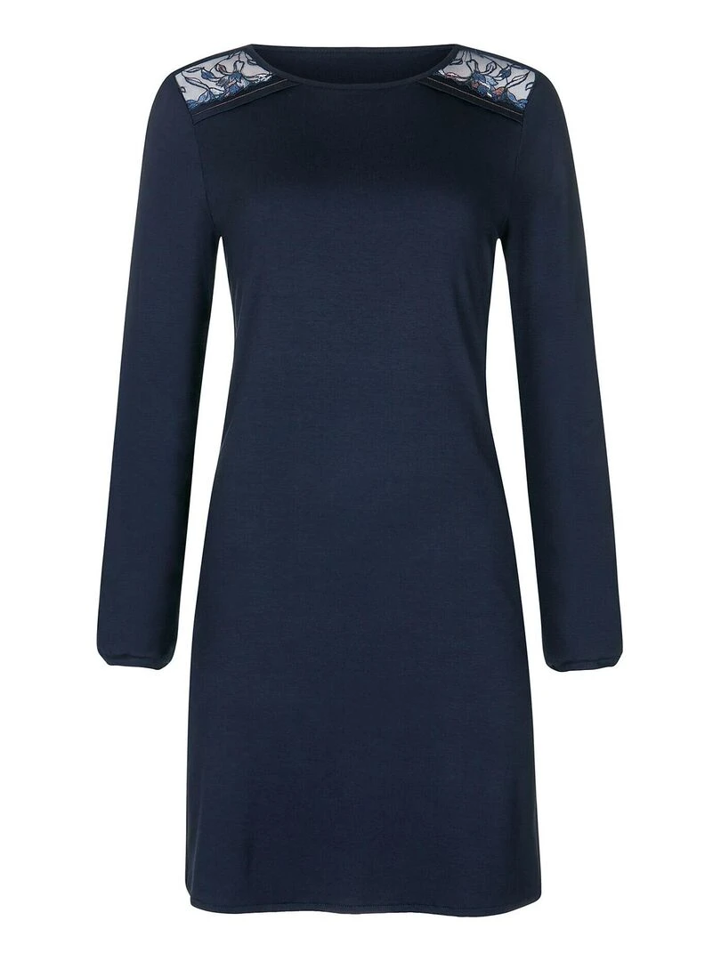 Chemise de nuit manches longues Mirabelle   Bleu
