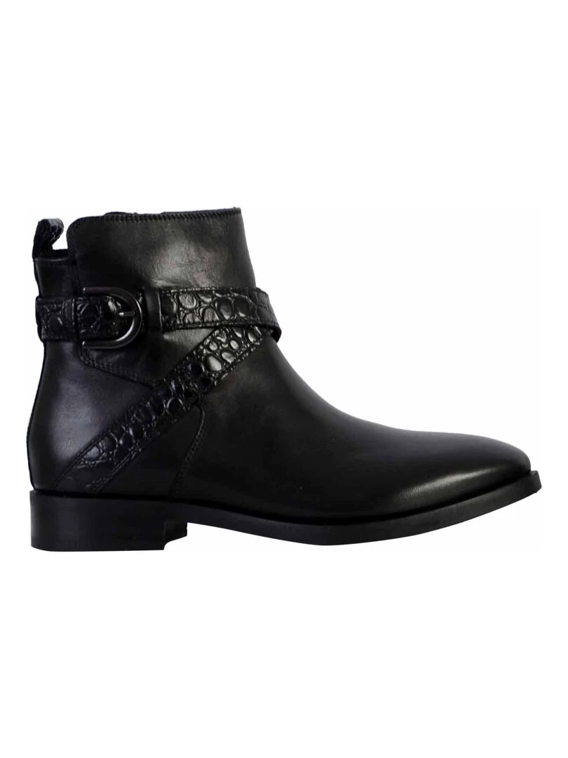 Bottine Cuir Geox Brogue   Noir