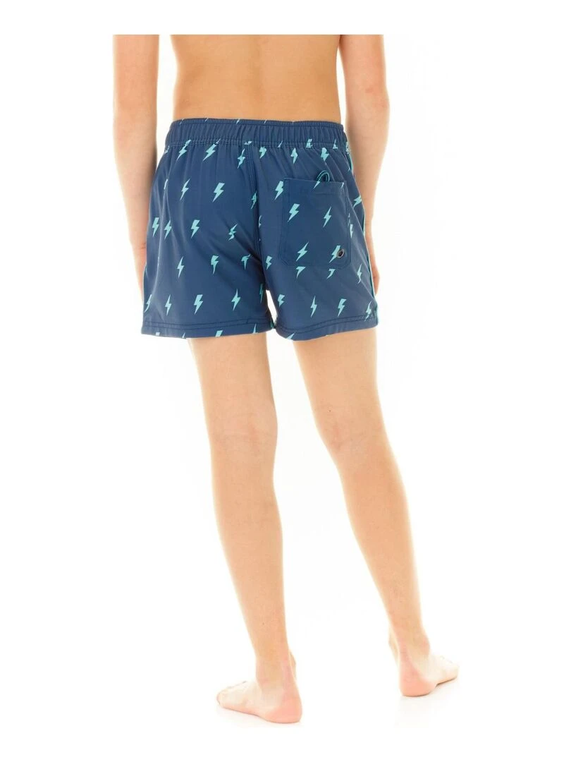 Boardshort soft touch garçon ceinture plate Flash Freegun   Bleu