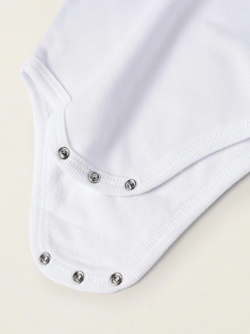 Pack 4 Bodies en Coton pour Bébé et Nouveau Né manches longues ESSENTIALS LINE   Blanc