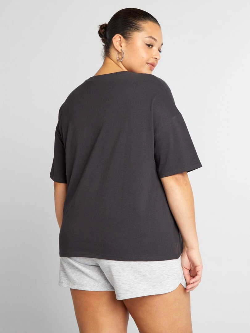 Tee shirt basique manches descendues   Tough Cotton™   Noir