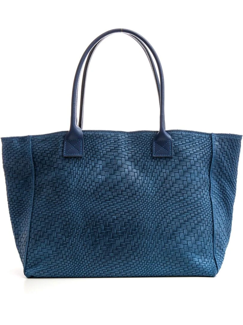 Sac cabas cuir tressé DL HELENE Bleu