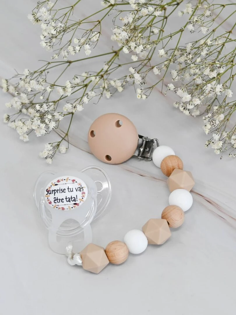 Attache sucette Taupe   Gris taupe