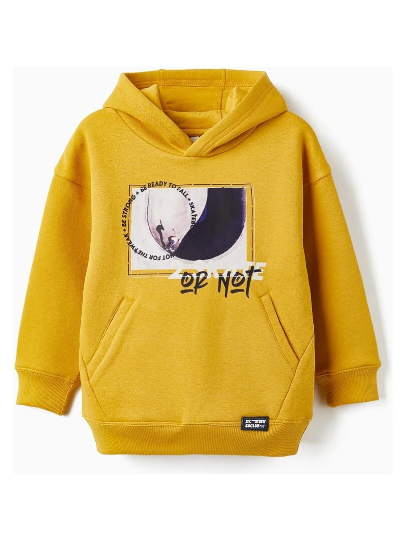 Sweat à capuche en molleton pour garçon '2 Skate or Not' Skater's’ Dictionary Jaune foncé