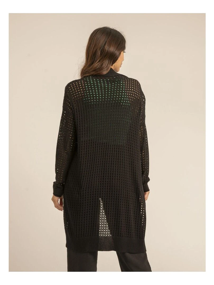 Gilet mi long ouvert KALLISTA Noir