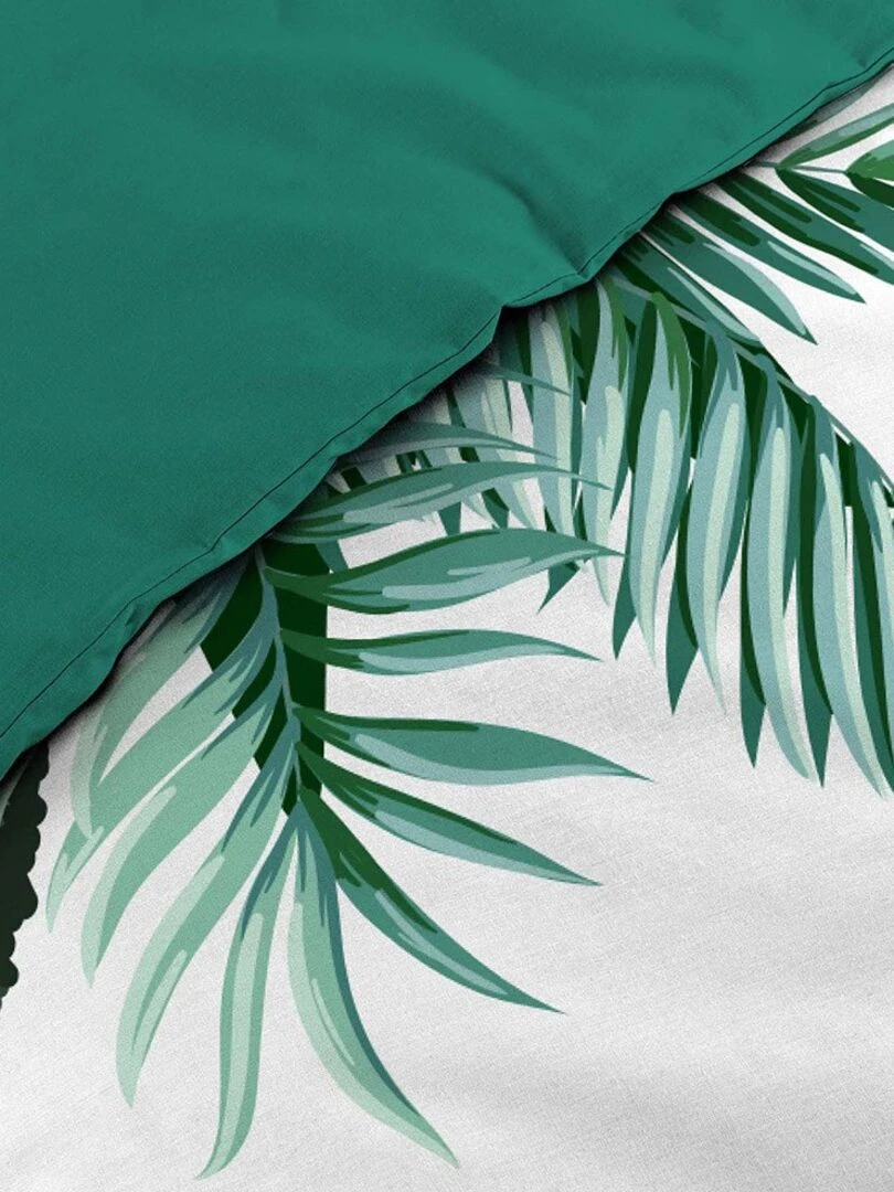 Housse de couette 240x220 Exotica + 2 taies coton Vert