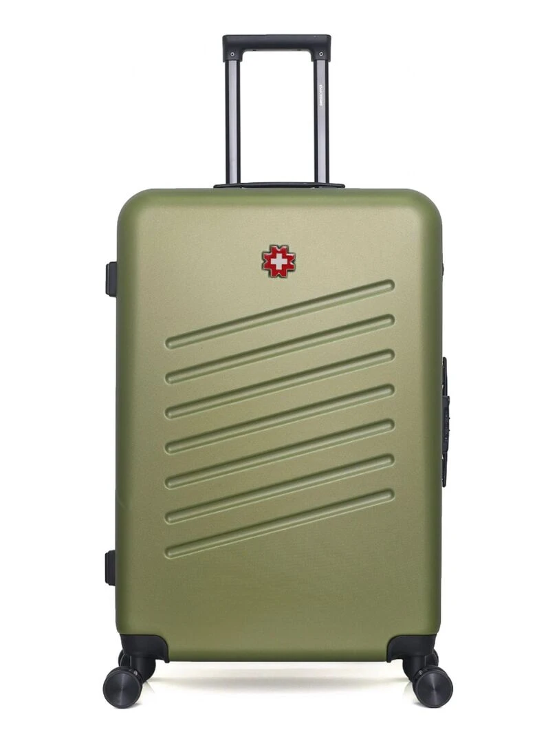 SWISS KOPPER VALISE GRAND FORMAT ABS ZURICH 4 ROUES 75 CM Vert kaki