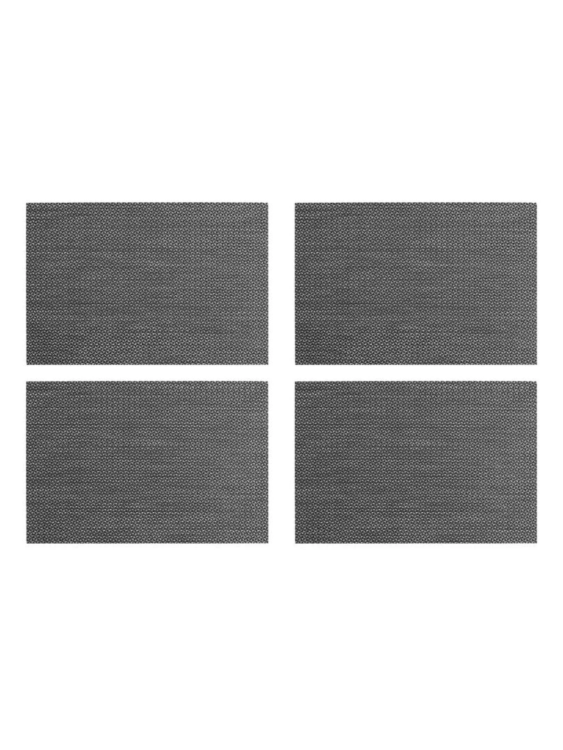 Lot de 4 sets de table Marbling noir Noir Noir