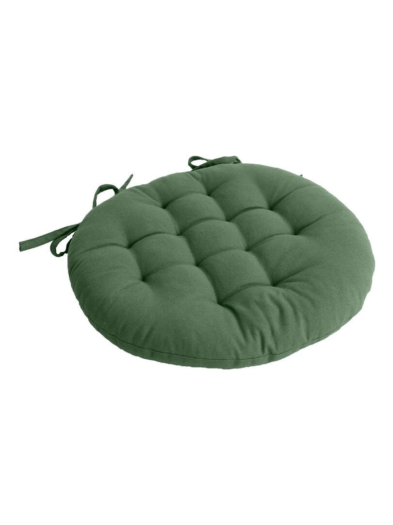 Galette de chaise piquée et ronde Vert