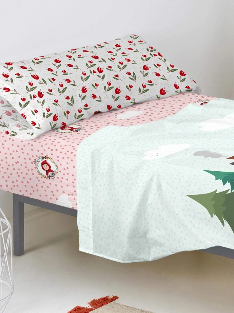 Drap housse Red riding hood "Happyfriday" Blanc