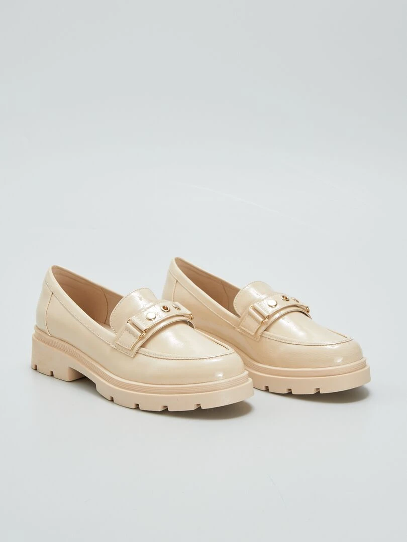 Mocassins à semelles compensées Beige