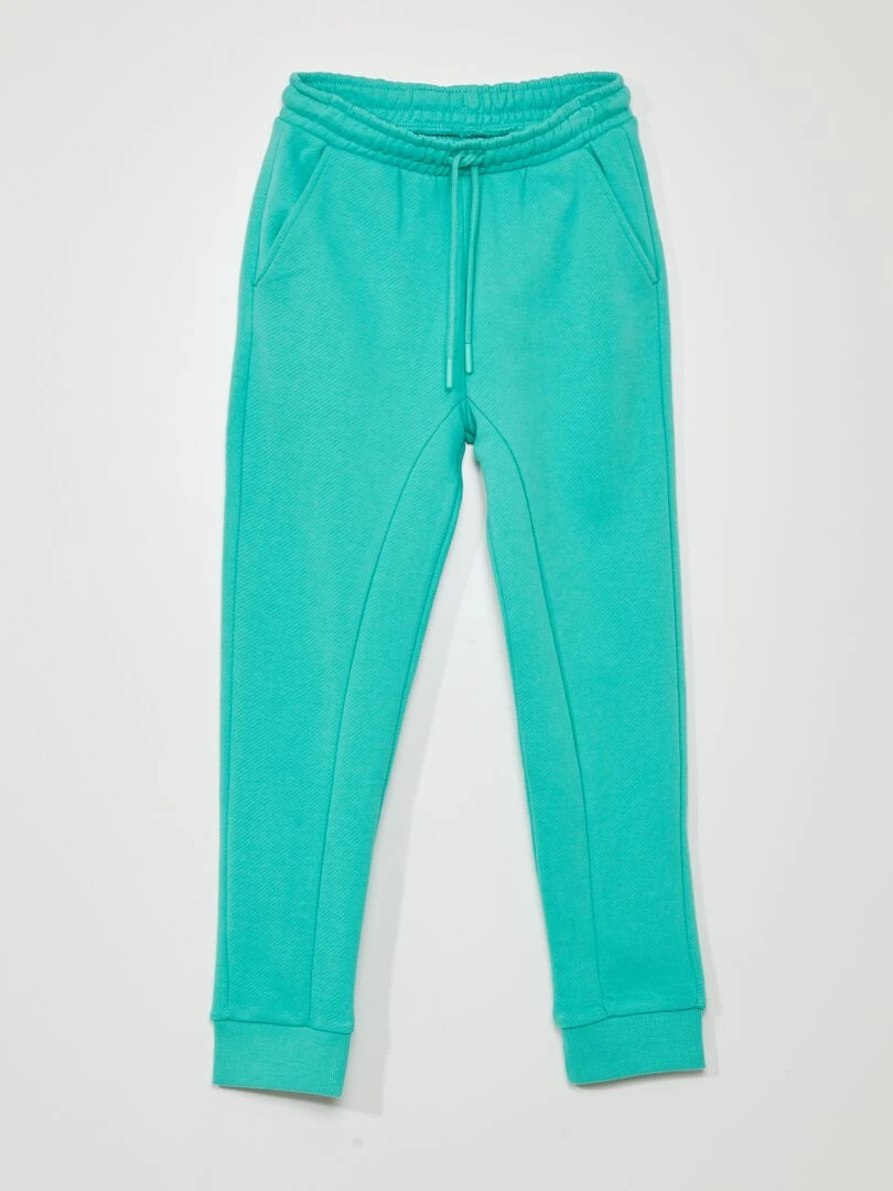Pantalon jogging en french terry avec coutures Vert