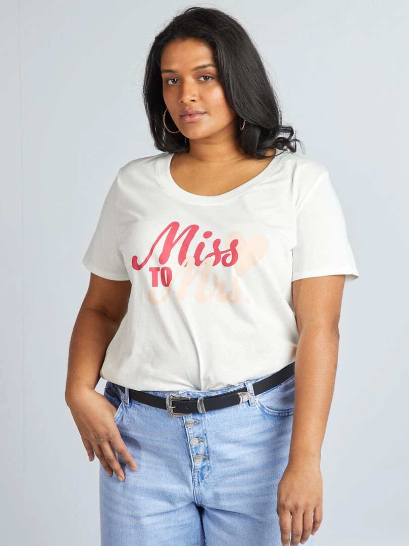 T shirt EVJF manches courtes   Blanc