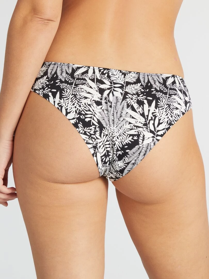 Culotte en microfibre avec imprimé 'Envie de lingerie' Noir/blanc