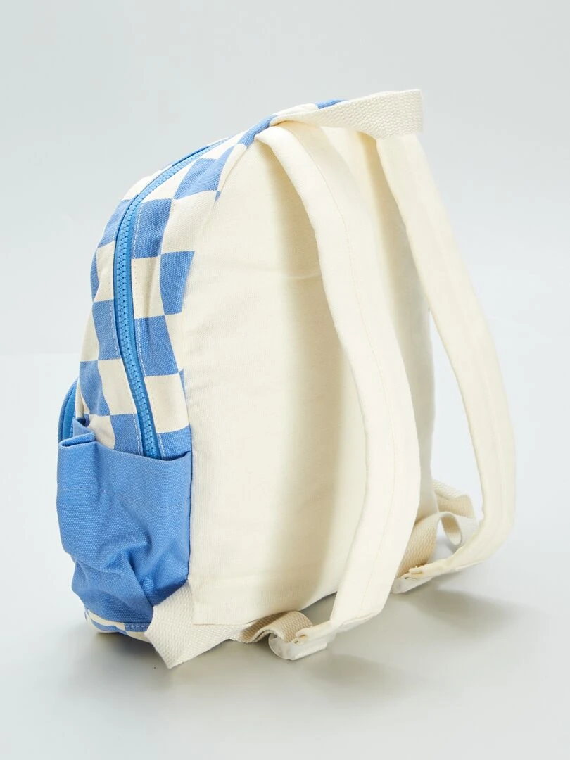 Sac à dos imprimé damier Bleu