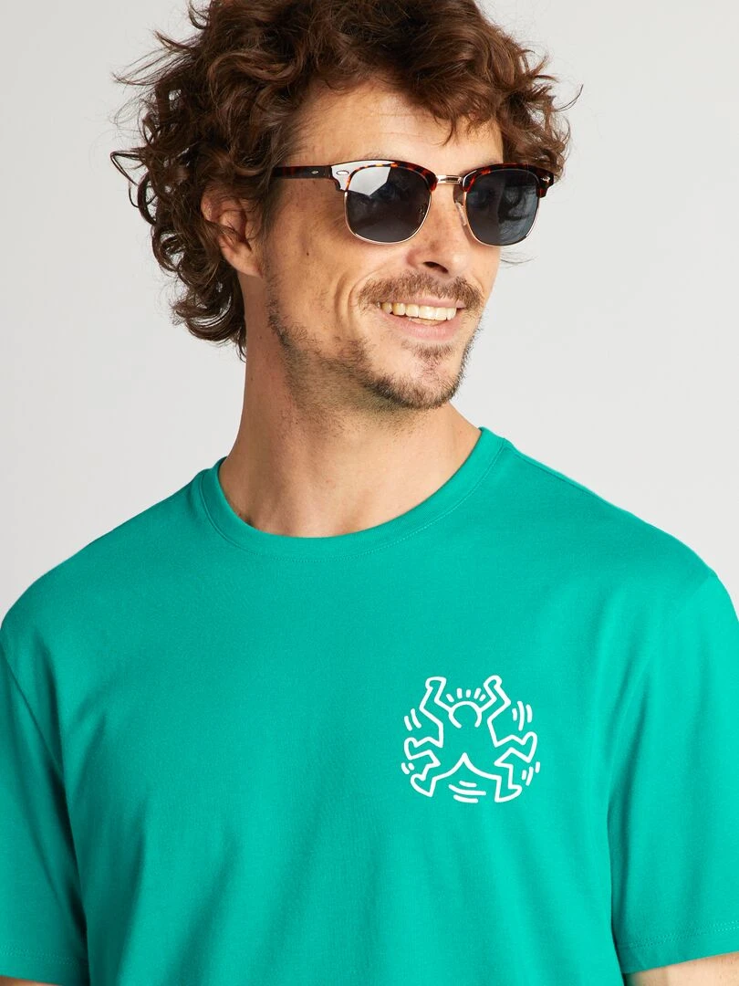 T shirt imprimé 'Keith Haring'   vert