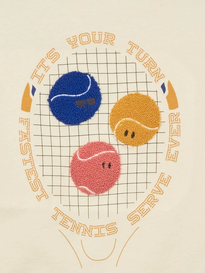 T shirt à manches courtes Ecru