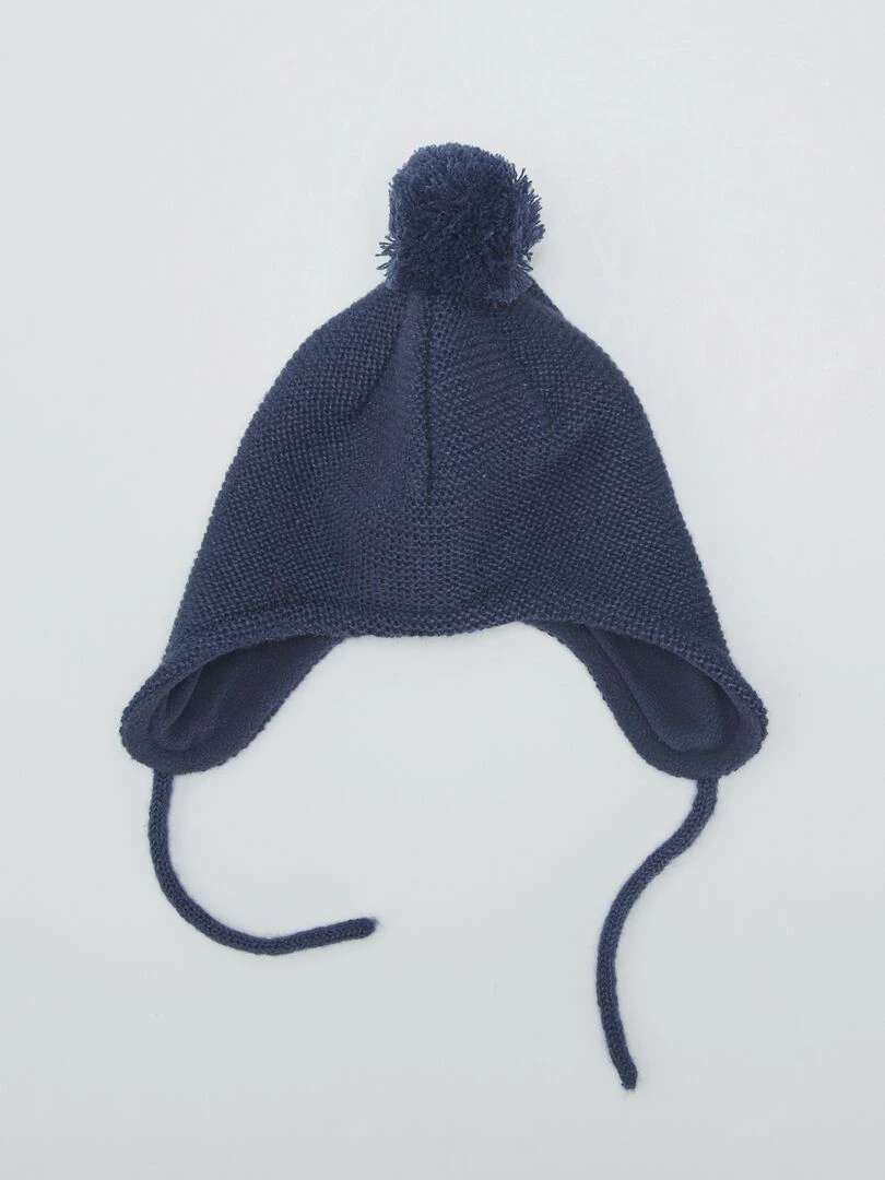 Bonnet péruvien en tricot Bleu marine