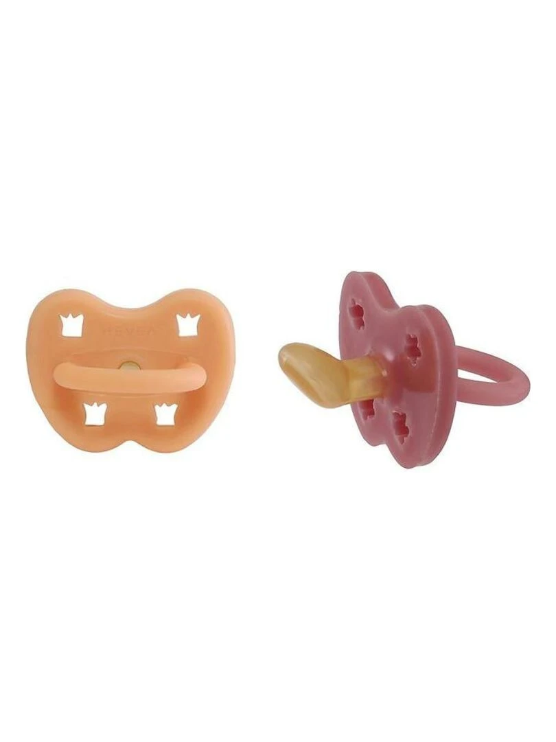 Tétine physiologique caoutchouc naturel 3 36 mois Orange et Rouge (2pcs) Orange