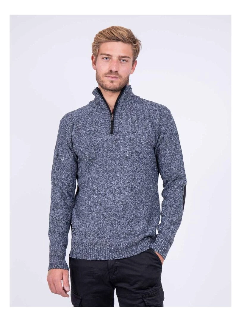 Pull col montant zippé LADERFI Gris foncé